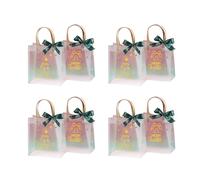 LIbgiubhy 8 bolsas transparentes para envolver vacaciones, bolsas de embalaje transparentes con asa, elegantes bolsas de almacenamiento de regalos
