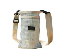 LIbgiubhy Bolsa cruzada para taza de agua, ligera, para senderismo, con correa ajustable, funda duradera para botella de agua, gris