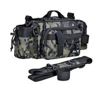 LIbgiubhy Bolsa de pesca de gran capacidad, bolsa cruzada para equipo de pesca con cinturón ajustable, a