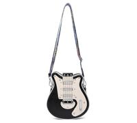 LIbgiubhy Bolso cruzado de piel sintética inspirada en la guitarra con correa ajustable para un transporte cómodo, Black