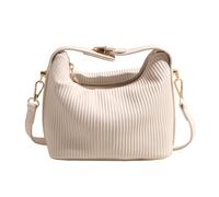 LIbgiubhy Bolso cruzado plisado de piel sintética para mujer con asa superior, elegante bolso de hombro de color sólido con cremallera para ir de compras, b
