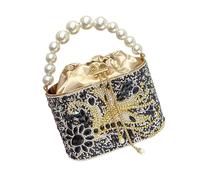 LIbgiubhy Bolso de noche para mujer, correa de cadena, bandolera, elegante bolsa de banquete con diamantes de imitación brillantes para fiesta, Black
