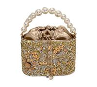 LIbgiubhy Bolso de noche para mujer, correa de cadena, bandolera, elegante bolsa de banquete con diamantes de imitación brillantes para fiesta, Gold