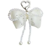 LIbgiubhy Cadena de teléfono de moda con cuentas de cristal colorido con lazo, decoración para teléfonos, accesorio de llavero de mariposa