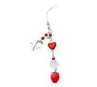 LIbgiubhy Colgante de tomate y fresa para teléfono, con cordón, llavero, correa, bolsa, decoración, cartera
