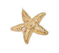 LIbgiubhy Collar con colgante de concha de estrella de mar de acero inoxidable resistente para mujer, talla única, como se describe, como se describe