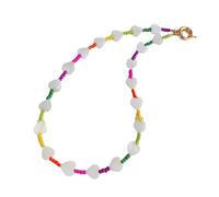 LIbgiubhy Collar con colgante de corazón y estrella con cuentas, diseño ligero, cadena para el cuello para uso diario