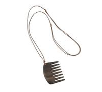 LIbgiubhy Collar con colgante de peine de madera, cadena de cuello de cuerda larga, longitud ajustable, accesorios de moda para mujeres y niñas