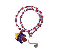 LIbgiubhy Collar con colgante de pez de cristal hecho a mano, cadena de cuentas coloridas, longitud ajustable, gargantilla para mujeres elegantes