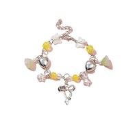 LIbgiubhy Collar de cuentas de cristal hecho a mano, elegante accesorio de cuentas coloridas, joyería de moda para niñas y mujeres