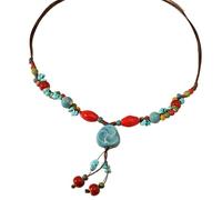 LIbgiubhy Collar de cuentas hecho a mano, collar colorido, cadena de cuentas, textura, multifuncional, adecuado para mujeres y niñas