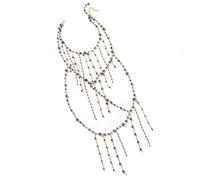 LIbgiubhy Collar de cuentas hecho a mano para mujeres de moda con borlas coloridas, accesorio de joyería de moda