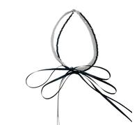 LIbgiubhy Collar de doble capa con cuentas de lazo, colgante de clavícula, cadena de clavícula francesa para mujeres y niñas