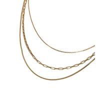 LIbgiubhy Collar elegante de 3 niveles para mujer, chapado en oro de 18 quilates, cadena apilable, joyería hecha a mano para fiestas