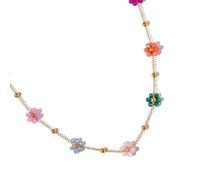 LIbgiubhy Collar floral de cristal hecho a mano, accesorios de moda para citas nocturnas y eventos