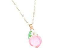 LIbgiubhy Collar moderno con colgante de fruta, elegante collar de cadena de fresa/melocotón, regalo para mujeres que aman los detalles