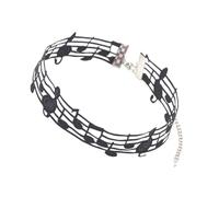 LIbgiubhy Collar negro de moda con diseño de notas musicales, collar de uso diario, textura de aleación, adecuado para el uso diario