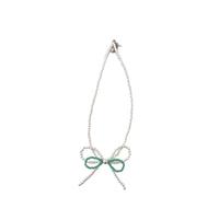 LIbgiubhy Collar único con cuentas, collar con colgante de lazo, elegante joyería para el cuello, adecuado para varios atuendos