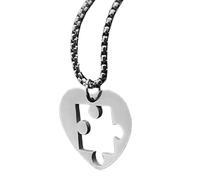 LIbgiubhy Collares de acero resistente con diseño de rompecabezas de corazón, delicados collares para parejas con diseño de rompecabezas de corazón para citas de uso diario