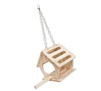 LIbgiubhy Columpio de jaula para loros, soporte de nido de madera para mascotas, entretenimiento y entrenamiento físico