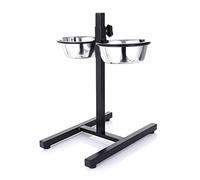 LIbgiubhy Comedero elevado para perros, altura ajustable, acero inoxidable, comida para gatos