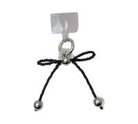 LIbgiubhy Cordón decorativo para teléfono con cuentas y lazo, para mujeres y niñas, diseño de nudo de mariposa, llavero, accesorio para cartera