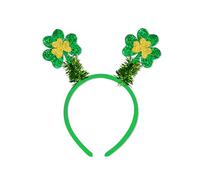 LIbgiubhy Diadema irlandesa para adultos con lentejuelas trébol/lazo en polvo, diadema para el día de San Patricio, diadema de carnaval
