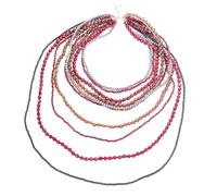 LIbgiubhy Elegante collar de cuentas hecho a mano hecho a mano, collar de cuentas en capas para mujer, aspecto moderno de vacaciones y fiesta