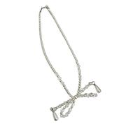 LIbgiubhy Elegante collar de lazo con cuentas de cristal, colgante de lazo, cadena de clavícula, joyería de moda para mujer