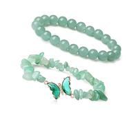 LIbgiubhy Elegante joyería de muñeca con cuentas de cristal, mariposa de cristal natural, accesorio de cadena de muñeca para mujer