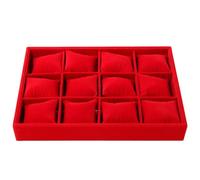 LIbgiubhy Elegante soporte para reloj de 12 ranuras con almohadas, soporte de exhibición de reloj de pulsera, bandeja de presentación de terciopelo