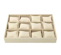 LIbgiubhy Elegante soporte para reloj de 12 ranuras con almohadas, soporte de exhibición de reloj de pulsera, bandeja de presentación de terciopelo