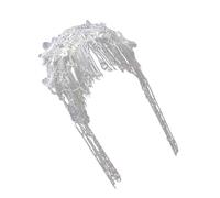 LIbgiubhy Elegante tocado de perlas de encaje con borlas para novia, accesorio de fotografía de boda francesa, accesorio de perlas adornadas con borlas de encaje