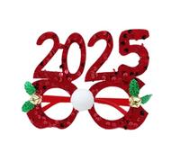 LIbgiubhy Gafas de Navidad 2025 con purpurina, marco de ojos coloridos, gafas de Año Nuevo, gafas de lentejuelas para decoración de fiesta