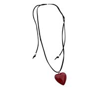 LIbgiubhy Gargantilla ajustable de terciopelo de resina con forma de corazón, colgante colorido, cadena de clavícula, joyería elegante para adolescentes y niñas