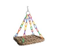 LIbgiubhy Hamaca de césped transpirable para pájaros, hamaca tejida para actividades de escalada de pájaros, hamaca para pájaros pequeños y loros