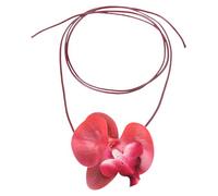 LIbgiubhy Hermosa cadena de cuello de flores, elegante collar de joyería floral con adornos de perlas, accesorio de moda