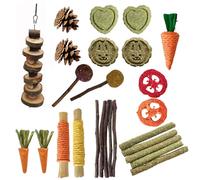 LIbgiubhy Juguete de jaula para hámster, juguete para masticar, ejercicio de hierba, bastones para masticar, juguete molar para chinchillas y hámster