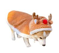 LIbgiubhy Lindo traje de Navidad para perros con reno con capucha invierno cálido ciervo traje capa para mascotas perros gatos tema vacaciones capa para mascotas