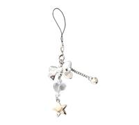 LIbgiubhy Llavero con colgante de lazo en forma de corazón para bolsa, accesorio para mujer, niña, correa de teléfono, llavero con cuentas