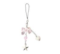 LIbgiubhy Llavero con colgante de lazo en forma de corazón para bolsa, accesorio para mujer, niña, correa de teléfono, llavero con cuentas