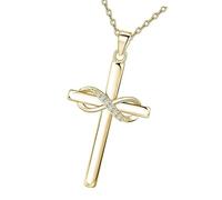 LIbgiubhy Love You Forever - Collar religioso con colgante de color dorado, joyería de fe para novia, familia y amiga