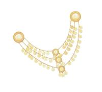 LIbgiubhy Lujosa cadena de hombro de aleación de varios niveles con borlas de moneda, elegante adorno de hombro para fiestas y festivales