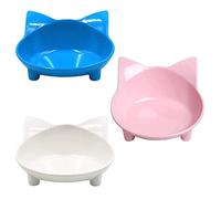 LIbgiubhy Pack Comedero para gatos domésticos, 8 onzas, cuenco de agua plano, antideslizante, alivio del estrés, fatiga, materiales seguros