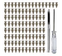 LIbgiubhy Paquete de 100 tacos de metal resistentes para estilos punk, ropa y proyectos de cuero