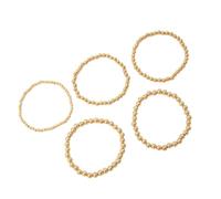 LIbgiubhy Paquete de 5 pulseras de cadena de aleación brillante ajustables apilables para mujer, accesorios de boda y uso diario, pulseras de cuentas de metal para mujer, talla única, como se describe