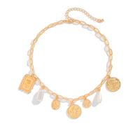 LIbgiubhy Práctico collar de cruz dorada con dije de concha, accesorio portátil para estilos bohemios y amantes de la oceánica