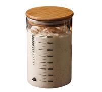 LIbgiubhy Recipiente de masa madre de vidrio transparente con boca ancha y tapa, práctico tarro de fermentación, suministros para hornear masa madre