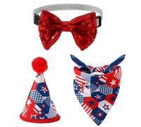 LIbgiubhy Sombrero divertido para disfraz con forma de cono con toalla de saliva y pajarita para mascotas, accesorios de cosplay de Navidad