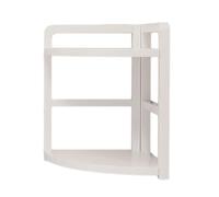 LIbgiubhy Soporte esquinero con 2 estantes que ahorra espacio para escritorio, organiza dos estanterías de madera y metal, estante de pared esquinero de fácil instalación